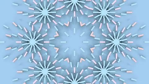 Pastel 3D Kaleidoscope Motion Loop Pink and Blue Soft Abstraction Stock-Footage 336634856