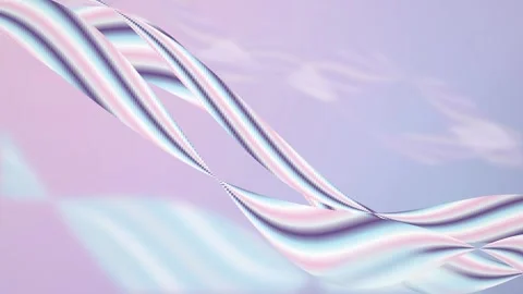 Pastel 3D ribbon waves flow across the screen in a seamless loop Stock Footage 341490500