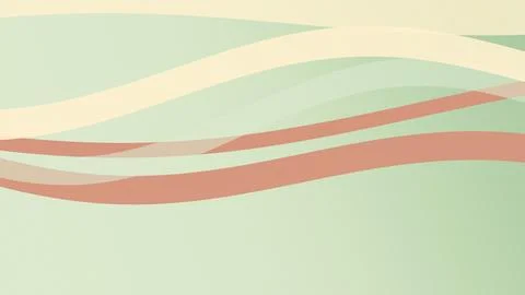 Pastel abstract background featuring smooth wavy stripes in mint green, cre.. Stock Illustration