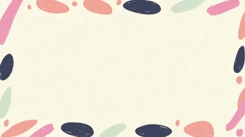 Pastel abstract border frame with empty center for text overlay, hand drawn.. Stock Footage 341429073
