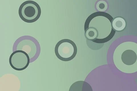 Pastel abstract bubble rings float across a soft mint and lavender backdrop.. Stock Illustration