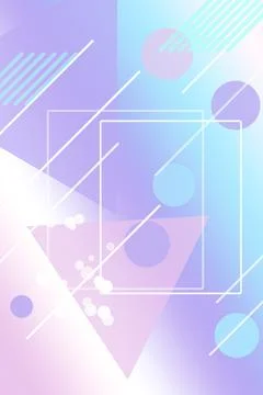 Pastel abstract composition of floating wireframe rectangles, gentle bokeh .. Stock Illustration