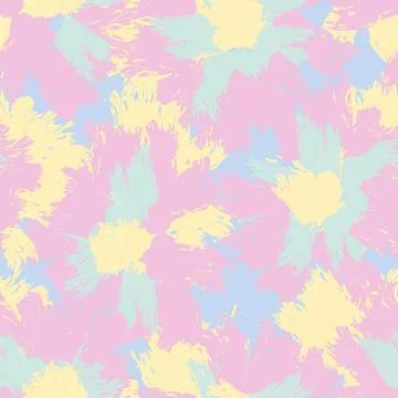Pastel Abstract Floral Seamless Pattern Design Stock Illustration