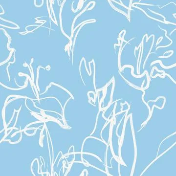 Pastel Abstract Floral Seamless Pattern Design Stock Illustration