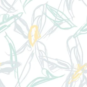 Pastel Abstract Floral Seamless Pattern Design Stock Illustration