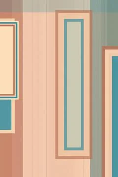 Pastel abstract geometric frames collage with vertical panel shapes, peach .. Stockillustratie