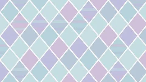 A pastel abstract pattern of interlocking diamonds in blue, pink, and laven.. Stock Illustration