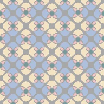Pastel Abstract Vector Seamless Pattern With Geometric Shapes In Pale Pink, B Stock Illustration