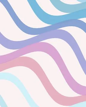 Pastel abstract wavy ribbon pattern in blue, purple, and pink with a soft, .. 스톡 일러스트