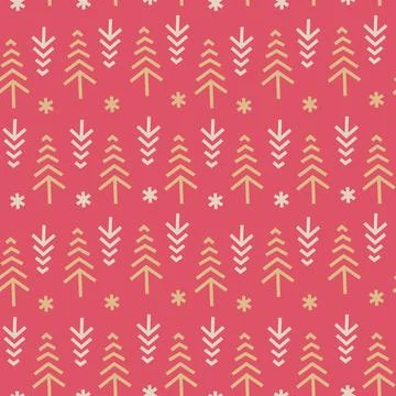 Pastel Angular Christmas Trees seamless repeat pattern background Stock Illustration
