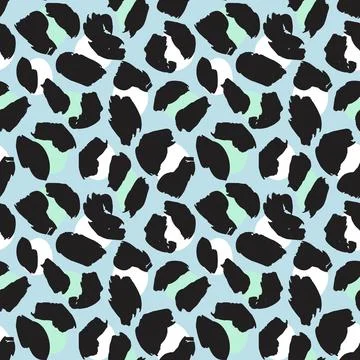 Pastel Animal Leopard Seamless Pattern Background Stock Illustration
