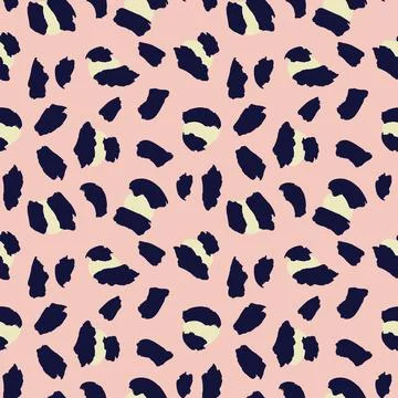 Pastel Animal Leopard Seamless Pattern Background Stock Illustration
