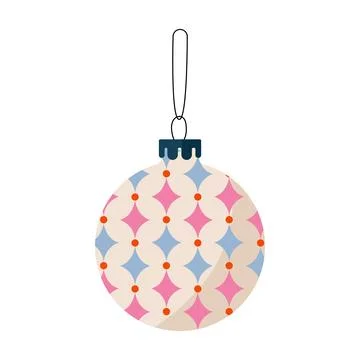 Pastel argyle pattern Christmas ball ornament vector holiday tree decoration Illustrazione stock