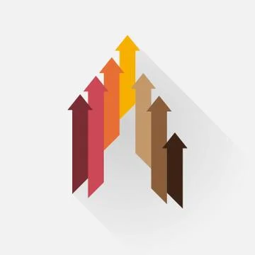 Pastel arrow pointing upwards Illustrazione stock