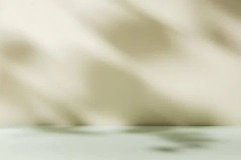 Pastel background with light and blurred shadows from the plant as a mockup for 스톡 일러스트