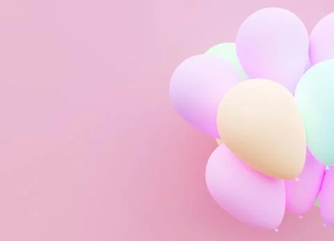 Pastel Balloon Background 3d rendering Stock Illustration