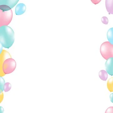 Pastel balloon border Stock Illustration