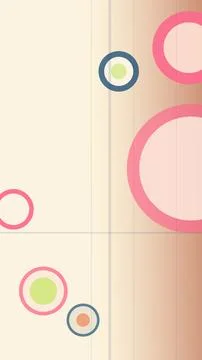Pastel beige abstract background with overlapping circles and vertical line.. Stock Illustration
