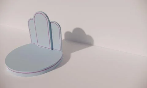 Pastel Blue 3D Podium Display with Copy Space Stock Illustration