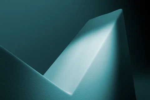 Pastel blue 3d render of abstract geometric background or texture with a black s Illustrazione stock