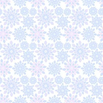 Pastel Blue Floral Repeat Pattern Background Illustrazione stock