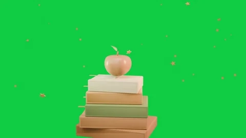 Pastel box appearing, boxes rising into stack, apple landing top, tower forming Stock Footage 339197939