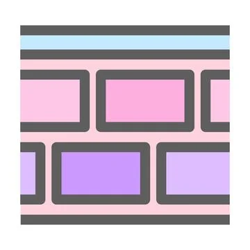Pastel brick wall flat Stock Illustration
