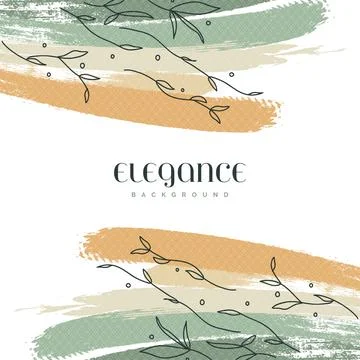 Pastel Brush Paint Texture Background with Floral Pattern Illustrazione stock
