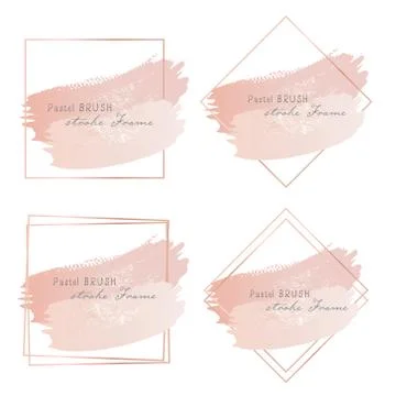 Pastel brush strokes frame. Vector illustration. Illustrazione stock