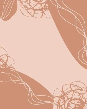 Pastel Brush Vector Collage Background. Beauty and Fashion Company Branding Stock Illustration