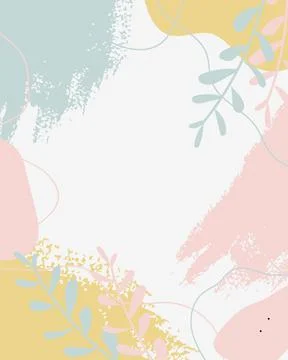 Pastel Brush Vector Collage Background. Beauty and Fashion Company Branding Illustrazione stock
