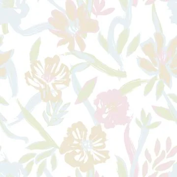 Pastel Brushstroke Floral seamless pattern design 스톡 일러스트