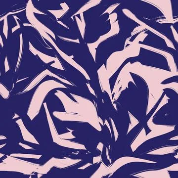 Pastel Brushstroke Leaf seamless pattern design 库存插图