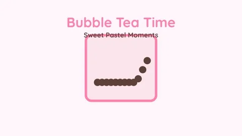 Pastel Bubble Tea Graphic for Sweet Boba Moments and Fun Drink Promotion Stock Footage 336889378