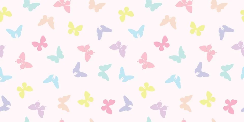 Pastel butterfly seamless repeat pattern background vector. Illustrazione stock