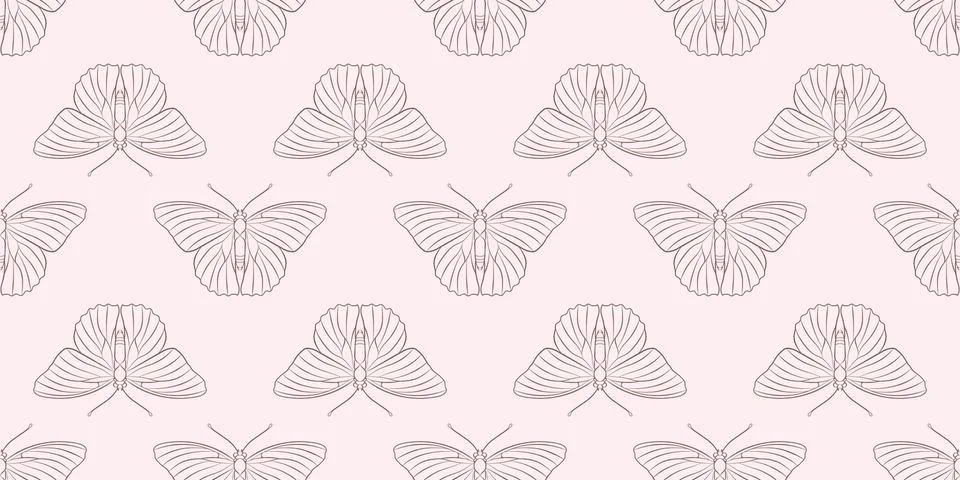 Pastel butterfly seamless repeat pattern background vector Illustrazione stock