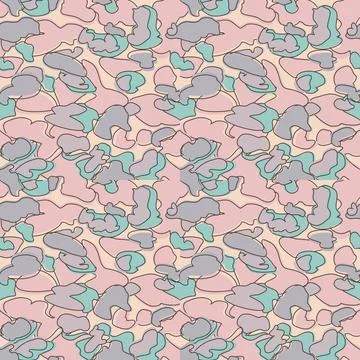 Pastel Camouflage Seamless Pattern in Pink abstract background. Modern clot.. Stock Illustration