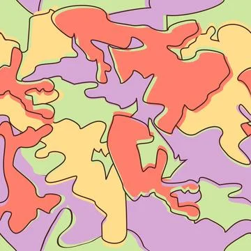 Pastel Camouflage Seamless Pattern in Red Pink Green abstract background. M.. Stock Illustration