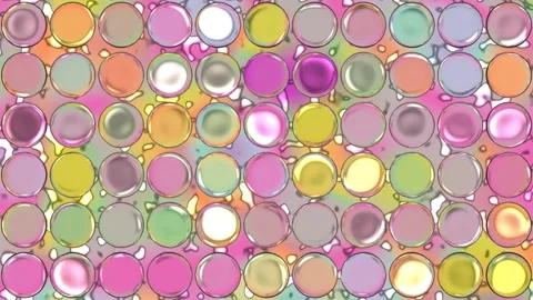 Pastel Candy Bubble Grid Motion Loop Shimmering Spheres Background Vídeos de archivo 347064638