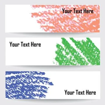 Pastel chalks design banners Stock Illustration