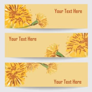 Pastel chalks design banners Stock Illustration