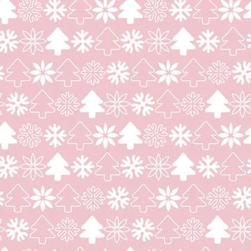 Pastel Christmas Tree seamless pattern design Stock Illustration