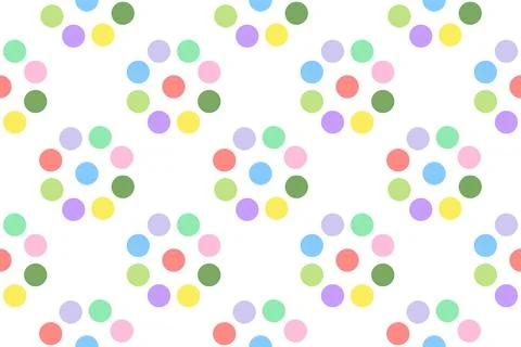 Pastel Circle Flower Seamless Pattern Illustrazione stock