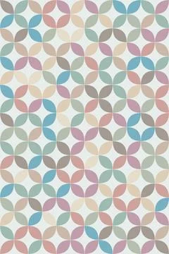 Pastel circles repeat in a soft geometric pattern, creating a calm, decorat.. Stock Illustration