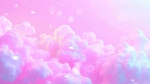 Pastel Cloud World: Landscape View of Fluffy Clouds with Pastel Purple and Ligh Stock Footage 330319768