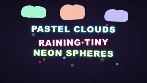 Pastel Clouds Raining Tiny Neon Spheres Abstract Background. Stock Footage 337116746