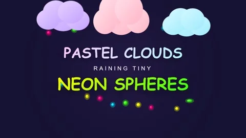 Pastel Clouds Raining Tiny Neon Spheres Abstract Background Animation. Stock Footage 337116779