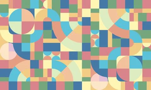 Pastel colored abstract geometric shape background イラスト素材