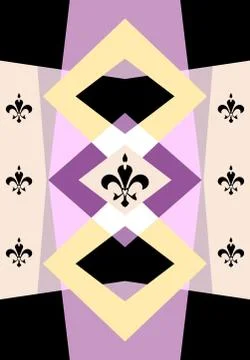 Pastel colored background with fleur de lis Illustrazione stock