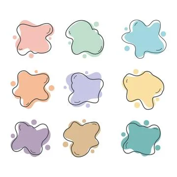 Pastel Colored Blot Graphic Elements Stock Illustration